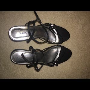 Classified brand black heel sandals